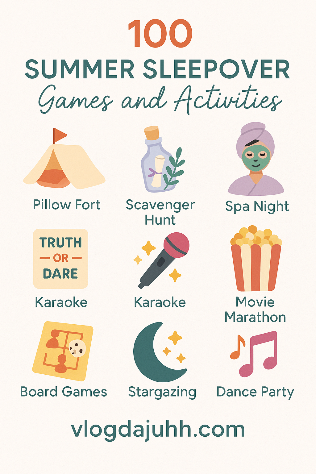 things to do at a sleepover this summer